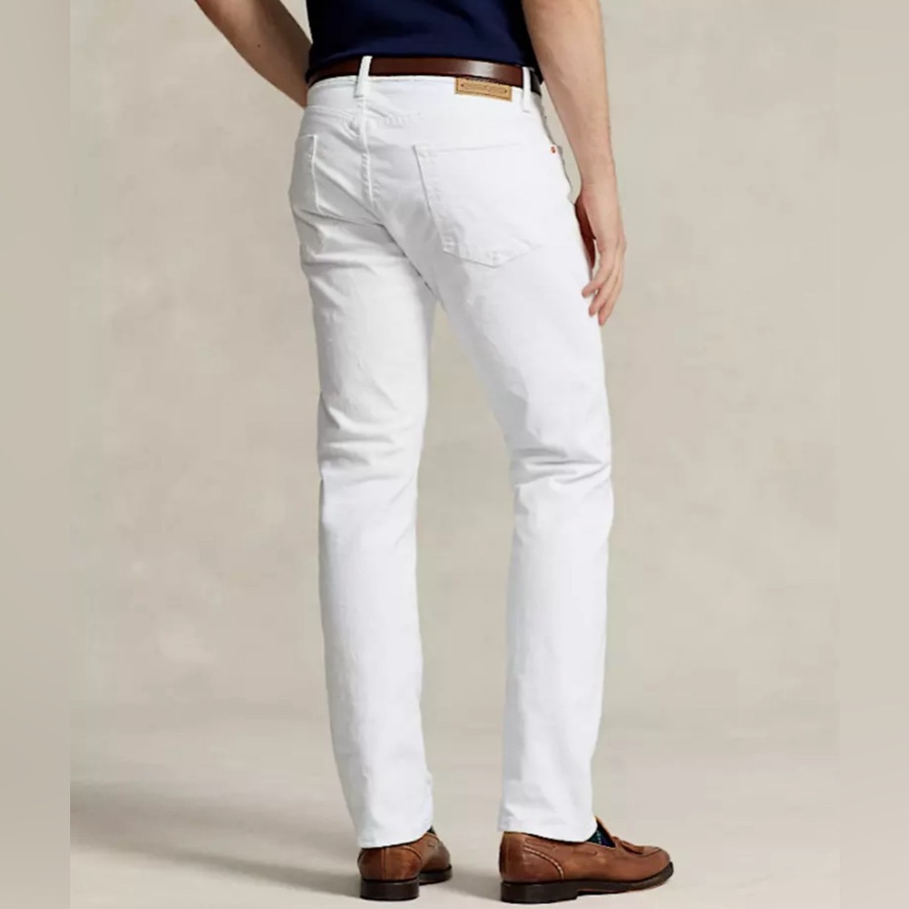 NWT POLO RALPH LAUREN THE VARICK SLIM‎ STRAIGHT Core Replen White Jeans 40X30 - Picture 3 of 15